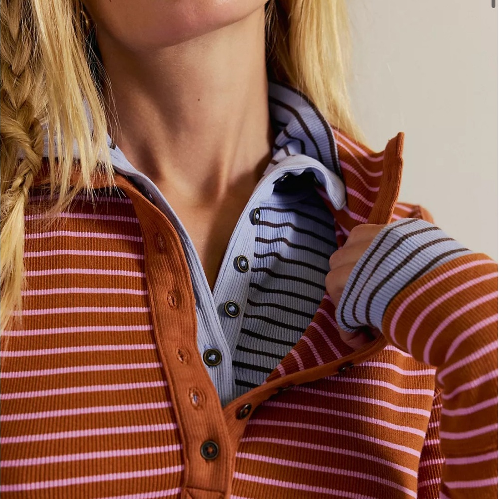 Free People We The Free Lake Stripe Henley - Picture 5 of 13